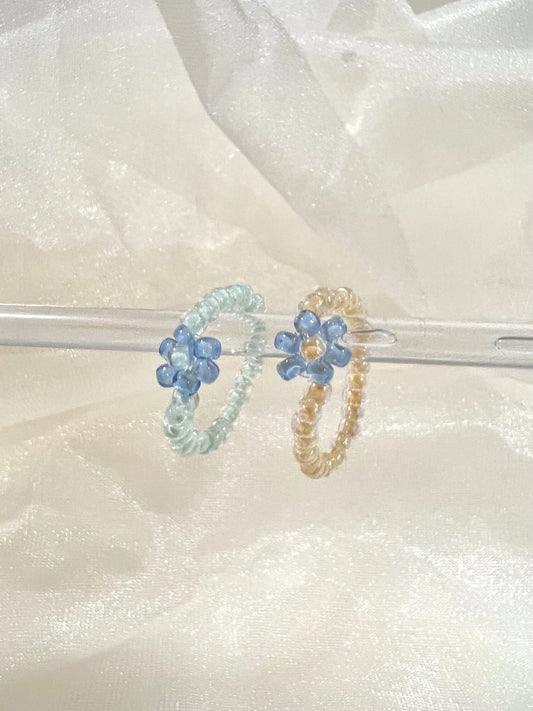 Daisy Flower Bead Rings- 2 pack