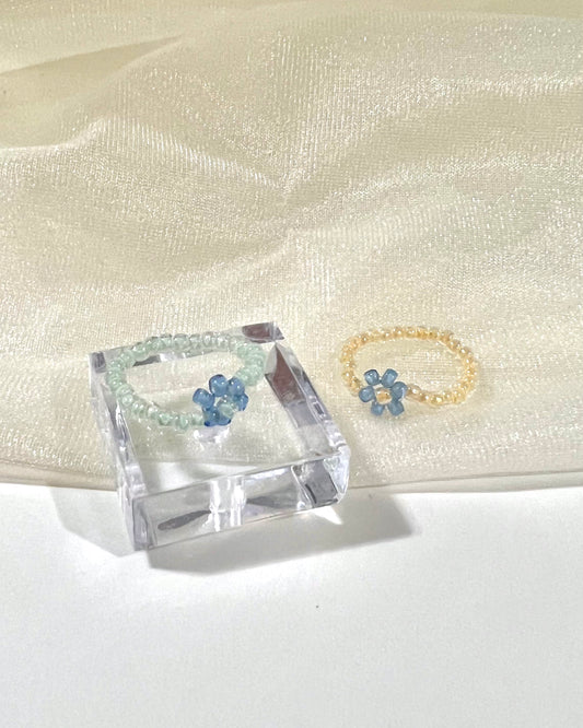 Daisy Flower Bead Rings- 2 pack