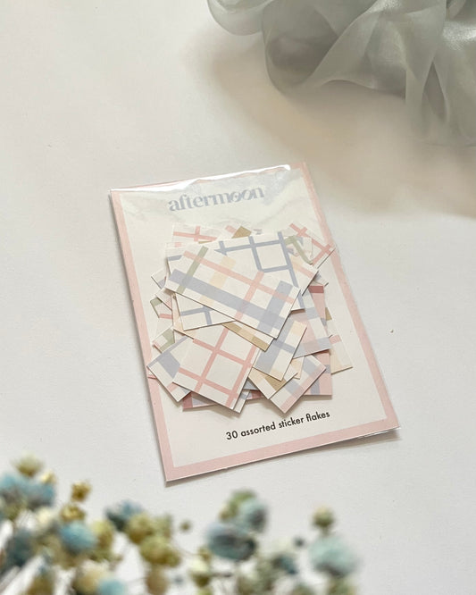 Plaid + Grid Pattern Sticker Flakes- Series 1