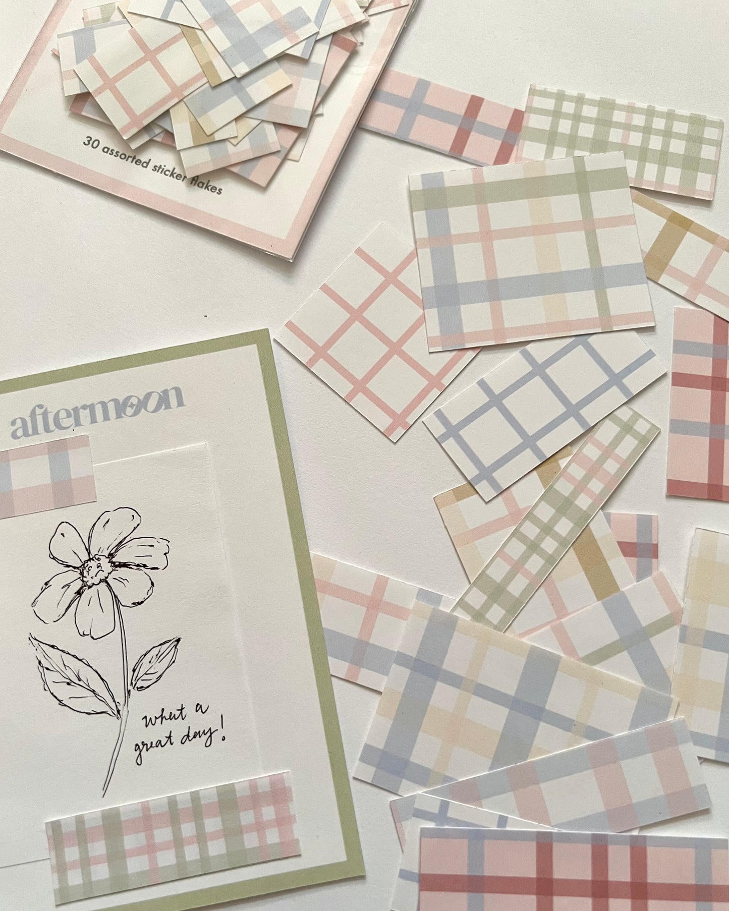Plaid + Grid Pattern Sticker Flakes- Series 1