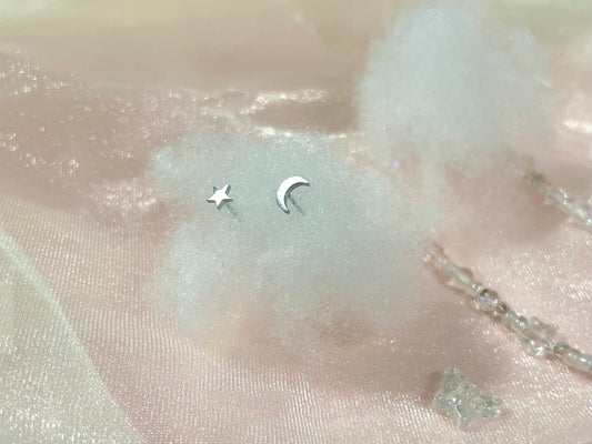 Star & Moon Stud Earrings