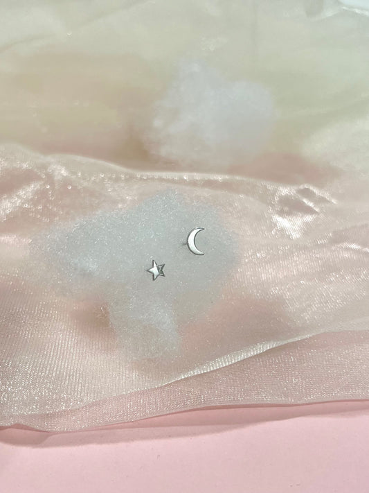 Star & Moon Stud Earrings
